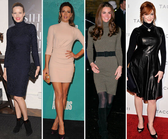 Celebrities-in-turtleneck-dresses