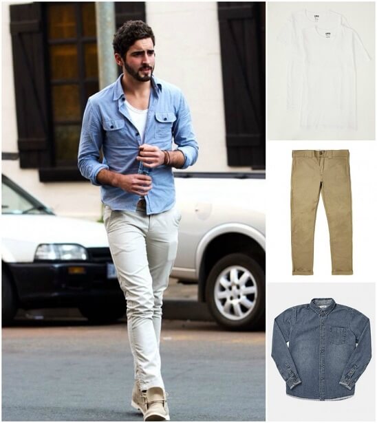 Chinos with Denim shirt