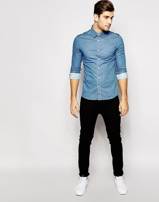 Men wear denim shirt style