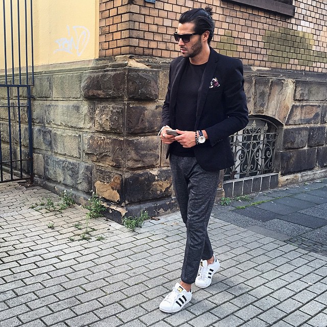 t-shirt with blazer look