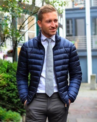 Puffer Jacket with a trouser-shirt combo