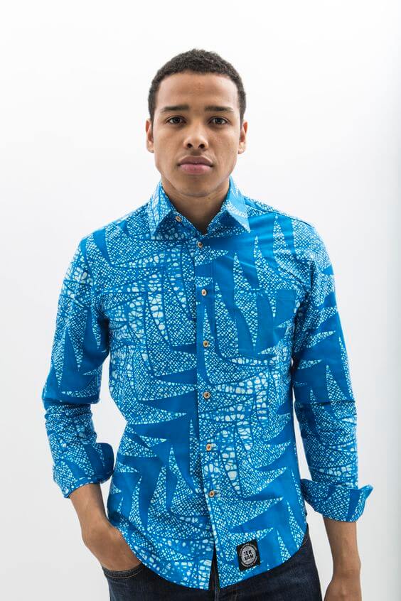 african wax print shirt